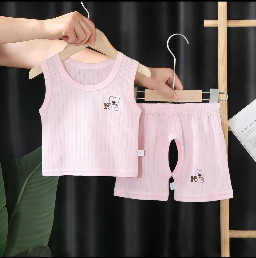 Children's Sleeveless Cotton Vest Set: Class A Camisole for 0-3 Years, Unisex, Belly Protection, Breathable Base Layer