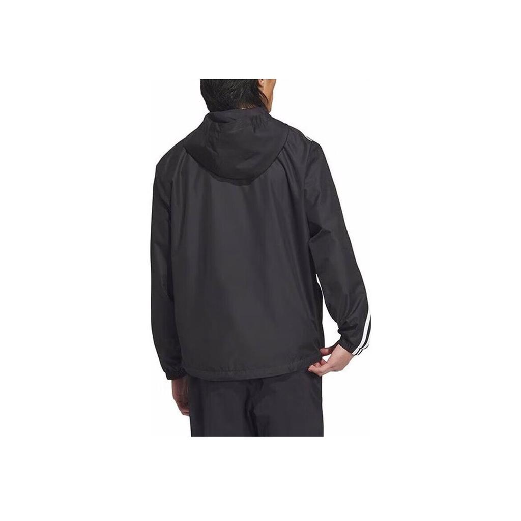 Adidas Originals Home Of Classics Series Signature Logo Hooded Zip Jacket Men Outerwear Black IK8673