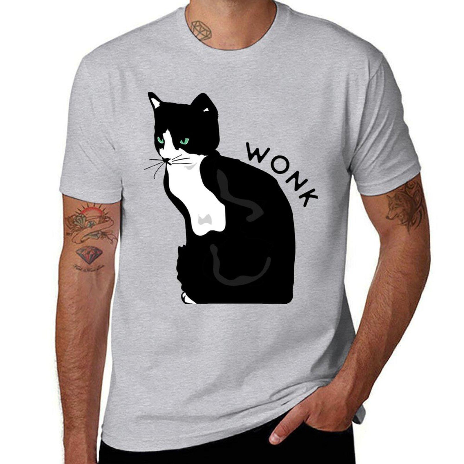 American University Wonk Cat Tshirt heavyweights sports fans boys animal print men workout shirt S