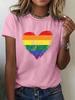 Pride Rainbow Stripe Heart Unisexs Tshirt Summer Fashion Short Sleeved Tshirt Printed Oneck Casual Tshirt Unisexs Clothing
