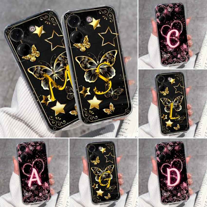 Clear Back Cover For Xiaomi Poco M7 M8 M6 M4 F5 Pro M5 F4 F3 Civi 1S M6 Plus Fashion Soft TPU Silicone Phone Case For Xiaomi Cute Letter Bumper Casing