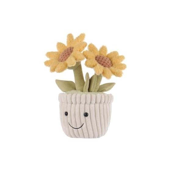 Apricot Lamb Potted Sunflower Plush, Soft and Cute, Fluffy Potted Sunflower, 23cm
