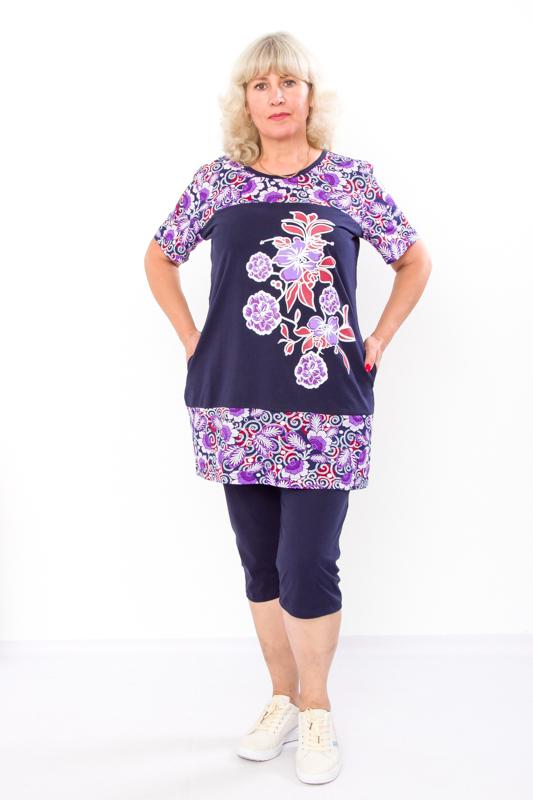 Set – Women's Cotton Tunic & Capri Pants, Breathable Homewear, Summer, 8056-005-33 HC