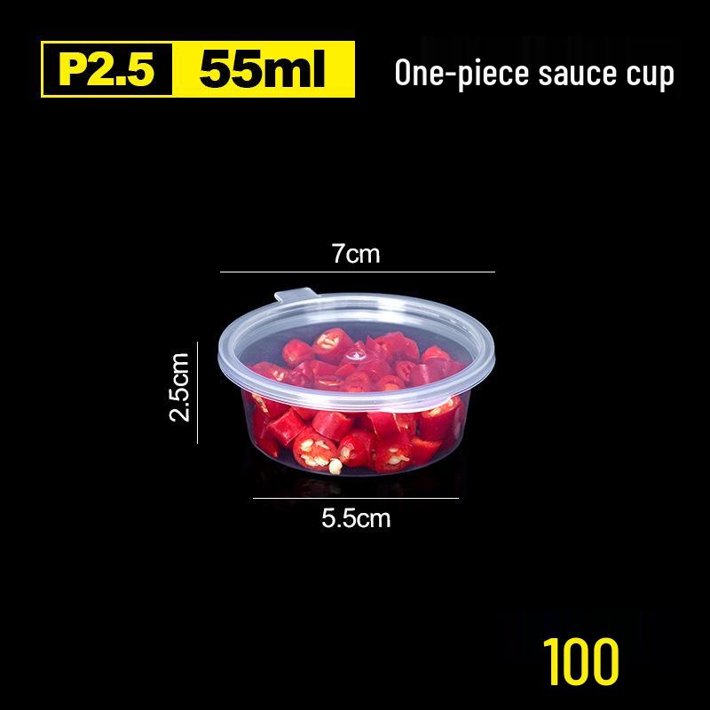 Petunia 100-Pack Disposable Plastic Sauce Cups for Seasoning and Fresh-Keeping