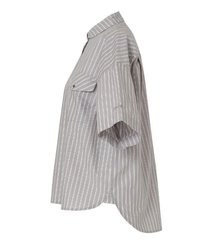 NANGA Spring Stripe Shirt WM Size GRY (Women's)