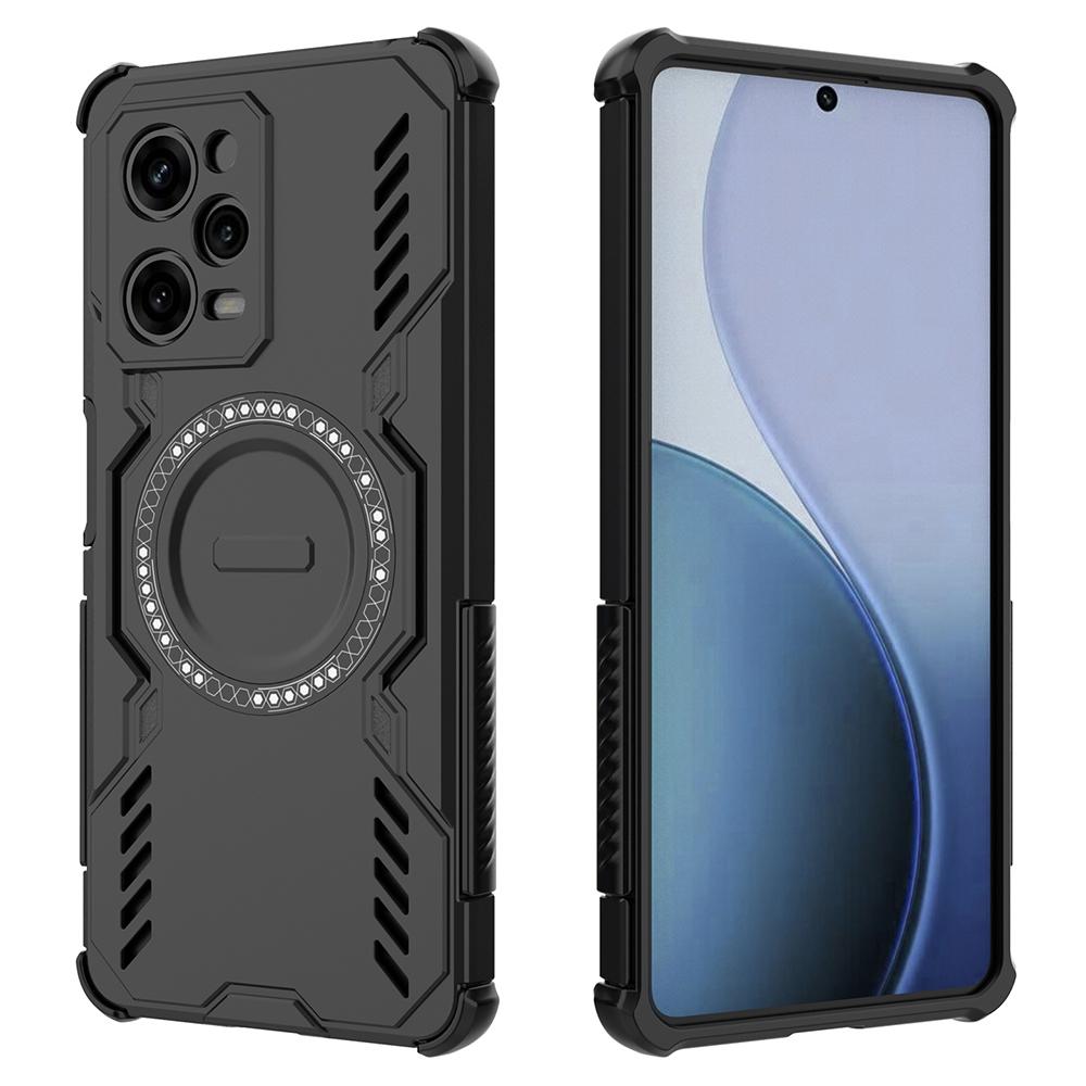 For Xiaomi Redmi Note 12 Pro 5G Magnetic Case Butterfly Armor Hollow Heat Dissipation PC+TPU Phone Cover