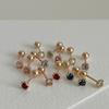 BettyU 14k Gold Natural Gemstone 2mm Mini Gold Piercing