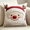 Soft Throw Cushion Case 2D Printed Snowman Pillow Cover Atmosphere Christmas Pillow Covers  Sofa