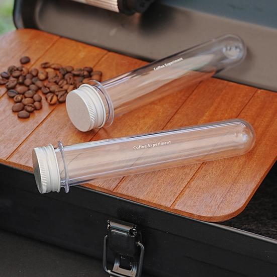 60ML Einzeldosis Kaffeebohnen Aufbewahrungsröhrchen Transparentes PET Espresso Kaffeebohnen Behälter Flasche Dosierfläschchen Gefäß Tasse Kapsel Glas mit Deckel