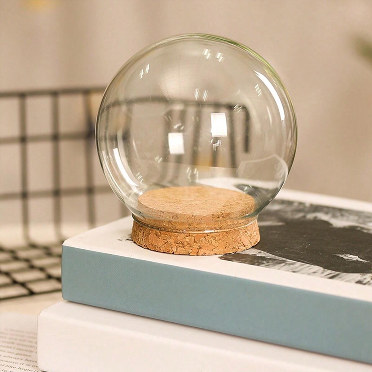 

1pc-Log Base Glass Dome Vase Home Decoration Creative Transparent Cover DIY Friend Favor Gift Wedding Prop чистый