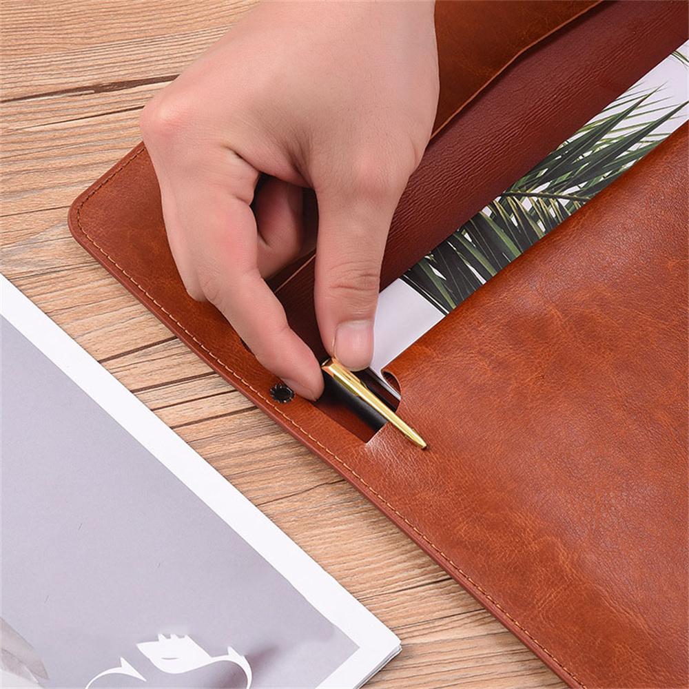 A6 A4 Leather File Folder Data Package Document Bag Card Holder Fashion Briefcase Contract Bill File Bag School Office Supplies