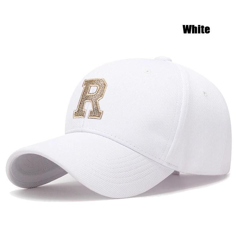 New High Quality Cotton Hardtop Baseball Cap Elastic Pineapple Cloth Material Gold Thread Embroidery Craft R Letter Design Style
