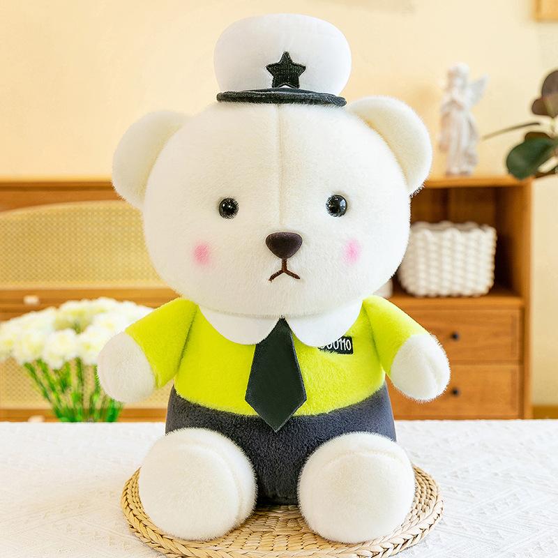 Police Bear Cute Plush Toy Throw Pillow Doll Girl Gift Comfortable Soft And