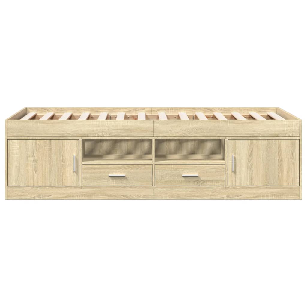 Daybed with Drawers without Mattress Sonoma Oak 75 x 190 cm