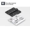 Black Stainless Steel 304 Door Hinges 60x60mm (5-Pack)