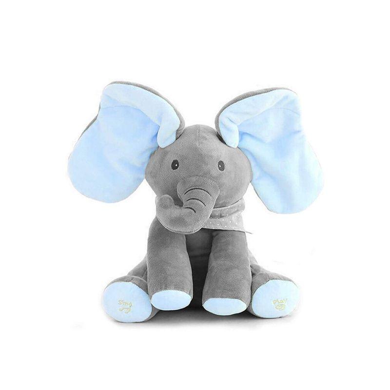 Elephant Peekaboo Plush Toy Singing Stuffed Animated Kids Doll Soft Toy Gift