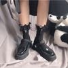 Japanese Lolita Retro White Satin Bow Trendy Cool Dark Jk Two Wear Stacked Calf Socks