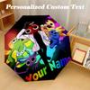 Rainbow Friends 8 Rib Auto Folding Umbrella, Personalized Custom Name Text