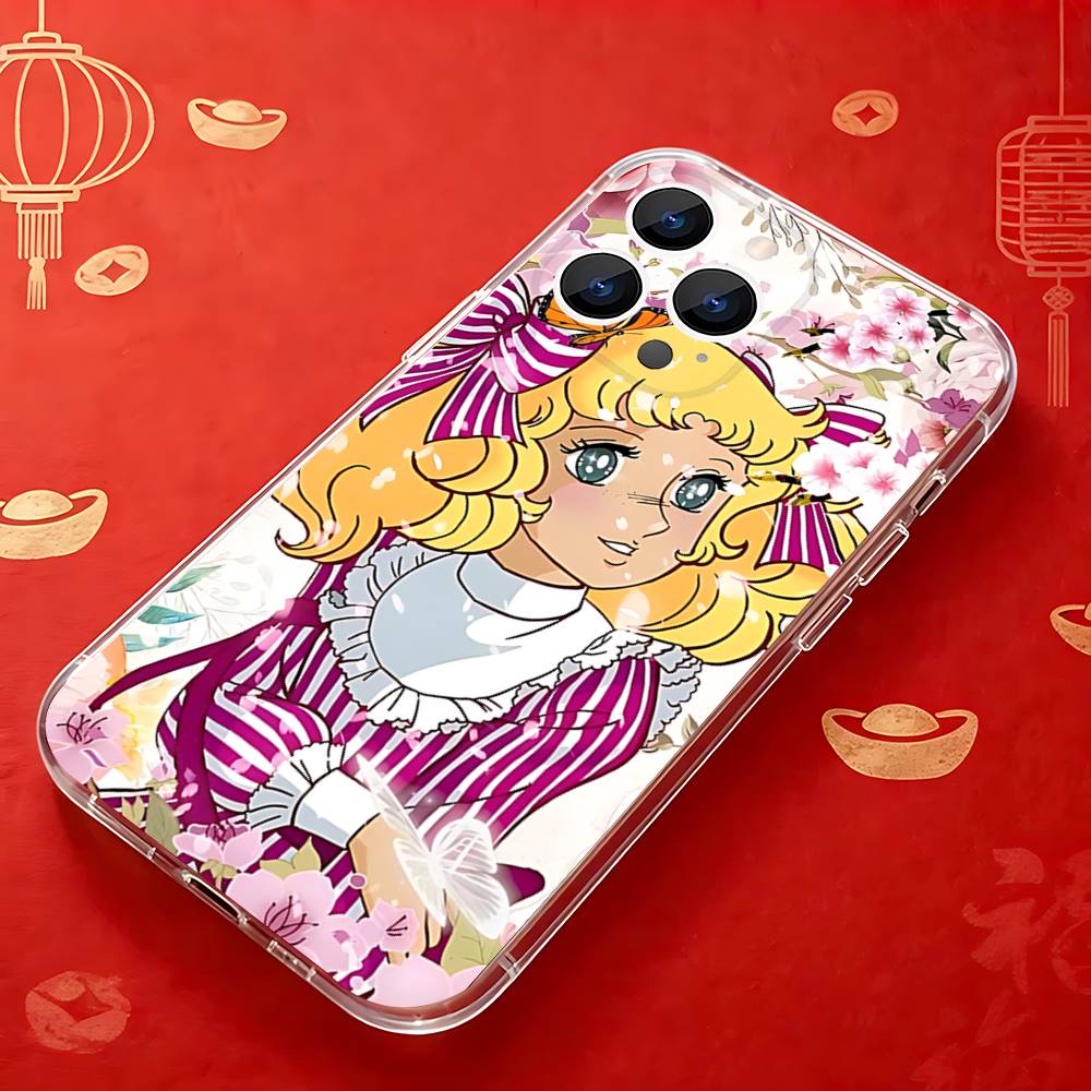 Candy 90s Anime Phone Case For iPhone 17,16,15,14,13,12,11 Pro,Max,Plus,X,XS,XR,SE4,E Mini Transparent Soft Cover