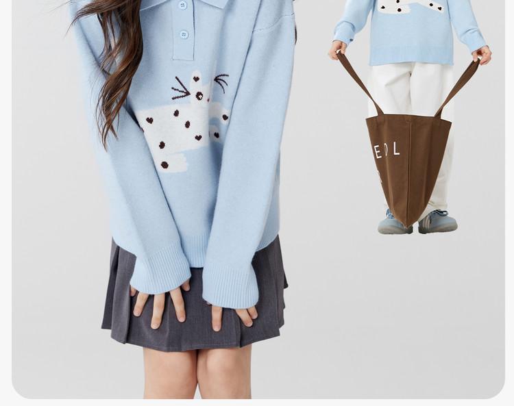 Left West children's clothing, girls' sweaters, polo shirts, children's spring clothing, 2026 girls' and boys' knitwear, super beautiful and trendy