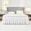 Stretchable Under-bed Covering Skirt Ruffled Bedspread White Fringed Bed Skirt  Bed Room