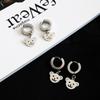 Korean Hip-Hop Bear Titanium Steel Earrings: Cute, Cool, Trendy, Versatile Bean Studs & Ear Clips Accessories.