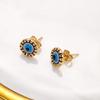 Turkish Blue Evil Eyes Pendant Necklaces Stud Earrings Jewelry Set For Women Retro Simple Lucky Evil Eye Choker Wedding Jewelry