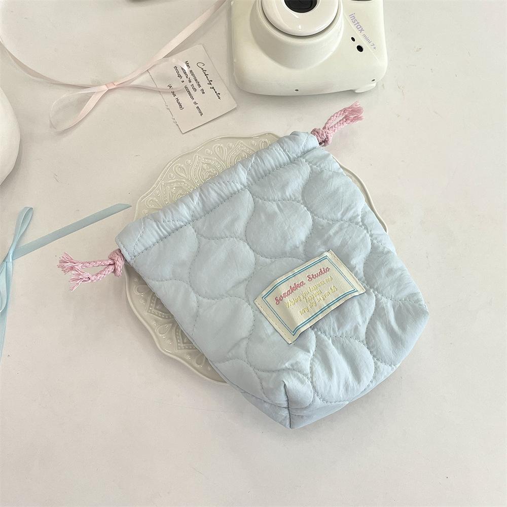 Siyah Kart Kamera Polaroid Saklama Çantası Taşınabilir Büzgülü Çanta Kadın Telefon Çantası Anahtar Kulaklık Ruj Çantaları Büzgülü Çantalar