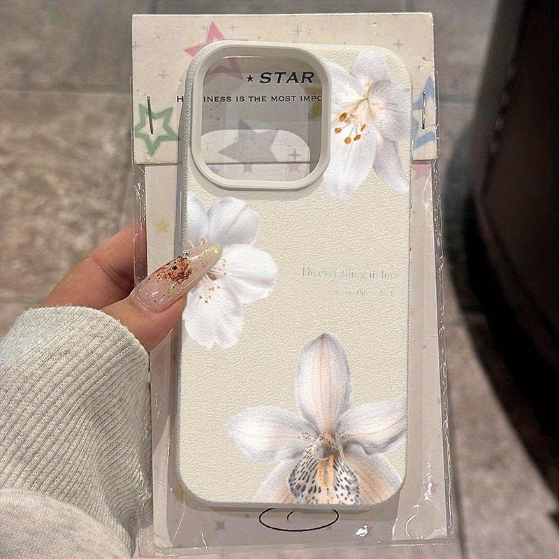 Elegant white phone case suitable for iPhone 17, 16, 15, Plus, Pro, Max series - ideal for giving as a gift