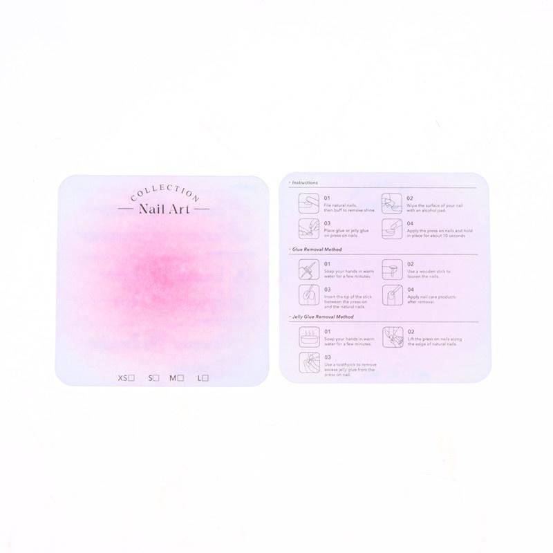 50 stk. 6,5X6,5 cm Neglekunst Displaykort Press-On Negle Pakkekort Pap Manicure Kunstig Negl Display Dekoration Pakkekort