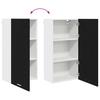 Wall Mounted Cabinet with Door Black Oak and White 50 X 31 X 100 Cm
