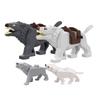 MOC Serie Granja Bosque Escena Crianza Animal Bloques de Construcción Lobo de la Jungla Montura Caballo Oso Marrón Blanco Panda Ladrillos DIY Juguetes para Niños