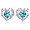 Sweet And Luxurious  Jewelry, European And American Sparkling Personality, Bride'S Wedding, Blue Zircon Earrings