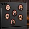 Decorative Fridge Halloween Retro Frame Refrigerator Magnet, Wood Oval Picture Office Whiteboard Magnet Cabinet for Home Kitchen Decor
