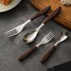 2pcs/304 Stainless Steel Dinner Fork and Spoon Set Children's Safety Soup Spoon Italian Pasta Fork High-quality Fruit Fork Spoon