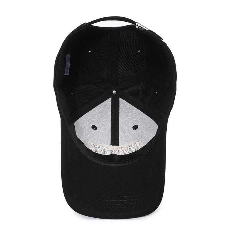 Embroidered Letter Baseball Cap for Men and Women, Spring and Summer Couple Versatile Sun Hat, Wide Brim Showing Face, Small Peaked Cap Man
