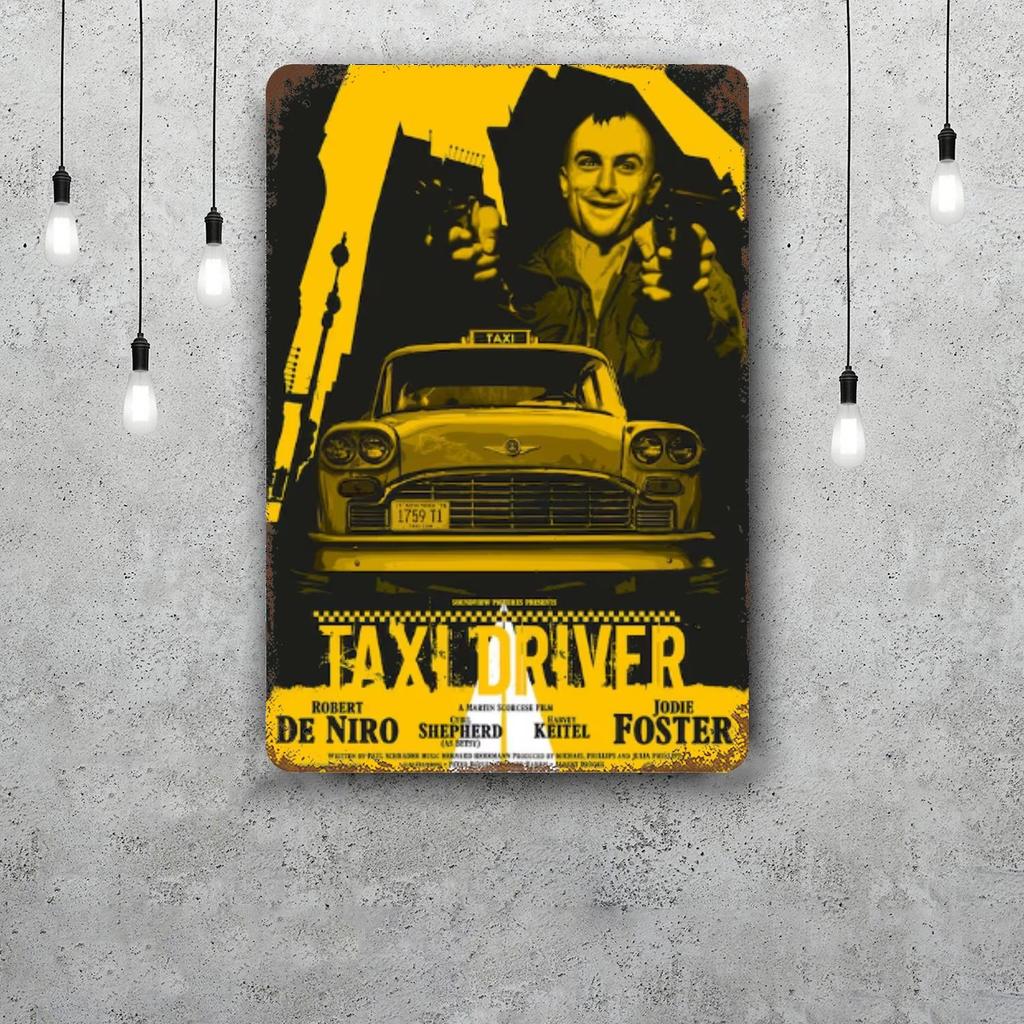 de niro taxi driver movie Retro Vintage Tin Sign Poster Decorative Plaque Metal Plate Wall Decor