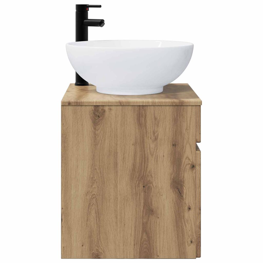 Wall Mounted Washbasin Vanity Unit Artisan Oak