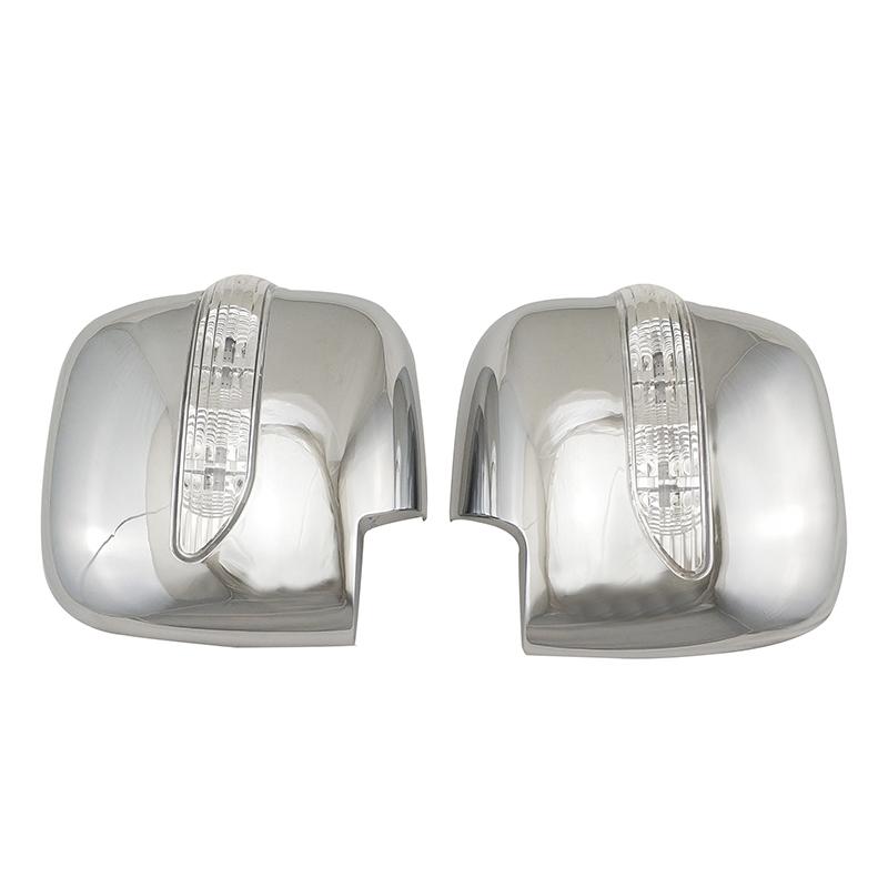 Car Rearview Accessories Side Door Mirror Cover with LED For Toyota Hiace 2008 - 2018 Cars Accessories Upgrade Modify A Car Chrome Silver