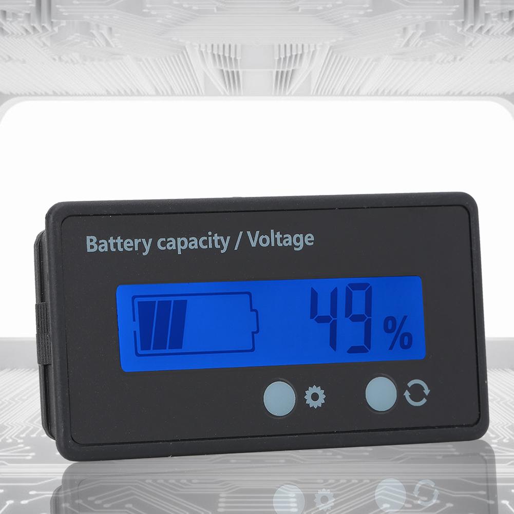 GY6GS PCB HTN Waterproof Battery Capacity Monitor Indicator LCD Display 1284V Blue