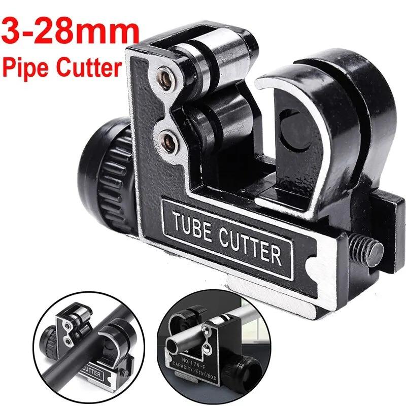 

MINIATURE MANUAL COPPER TUBE CUTTER HEISE 3-28MM 1/8 To 1-1/8 Steel and Aluminum C Cutting Tool Mini Metal Small Cutter Access чорний