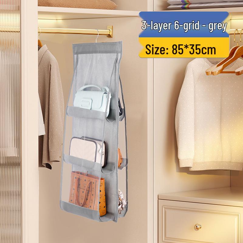 Double-Sided Fabric Hanging Bag Organizer - Dustproof Multi-Layer Wardrobe Storage