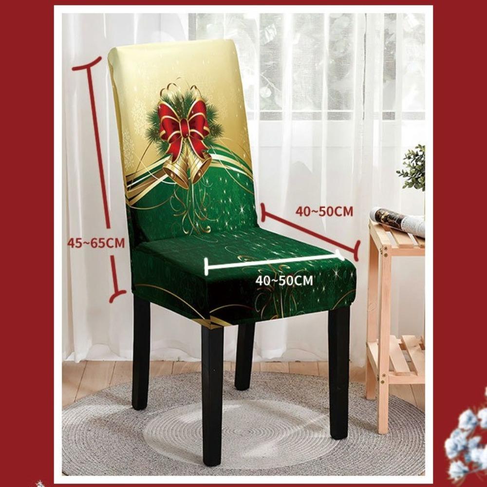 Christmas Dining Chair Cover Elastic Spandex Santa Claus Pattern Chair Slipcovers Cartoon Home Decoration Chair Covers