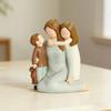 Figurka Aniołka Dziewczynki z Żywicy Statua Rodzinna Matka Córka Syn Rzeźba Dekoracja Ornament na Biurko do Domu Biura Salonu