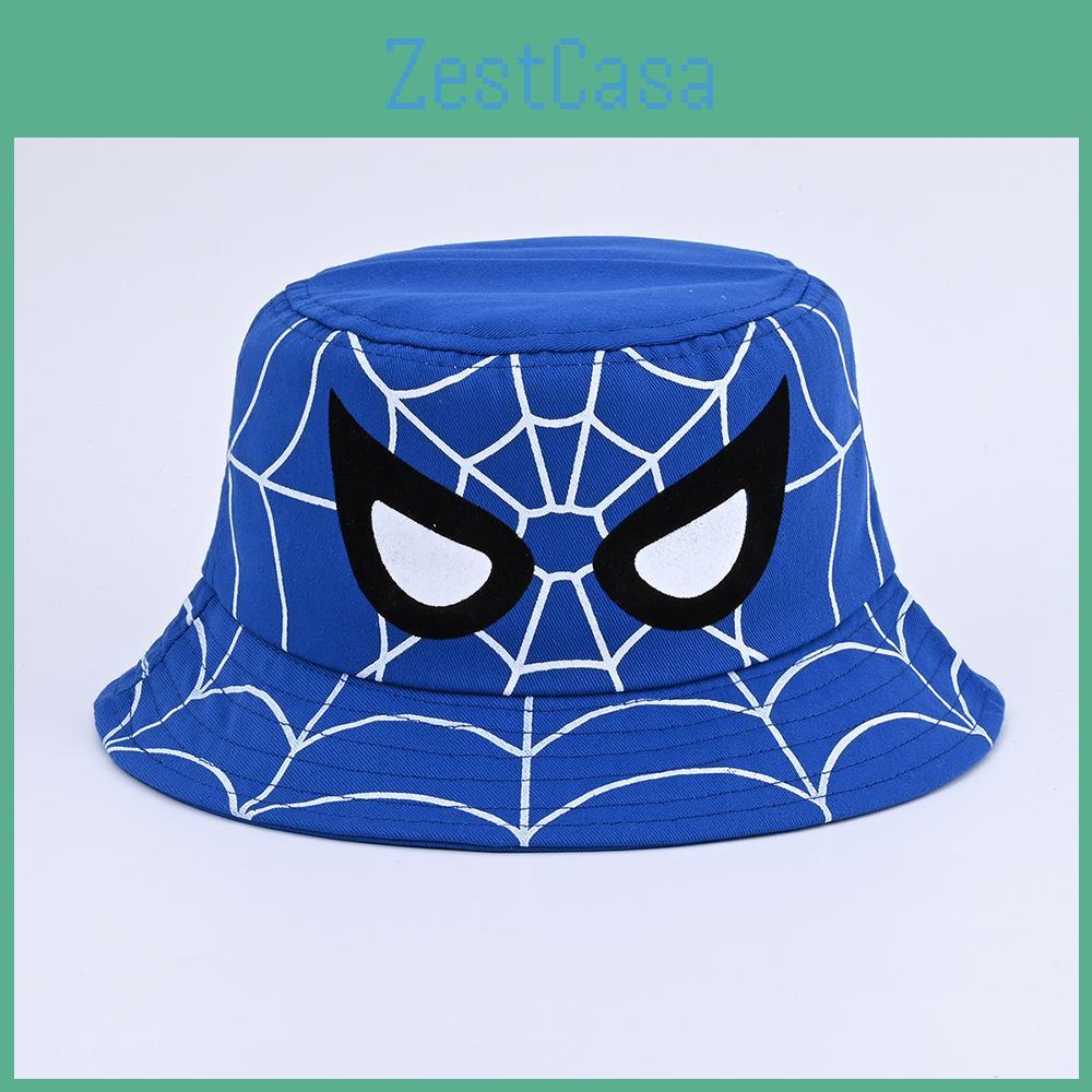 Fisherman Cartoon Spider Hat With Breathable Cotton For Kids Outdoor Casual Wear