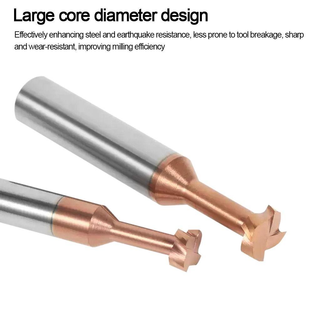 New Carbide T Slot Milling Cutter Round Handle Coating Groove Cutter 4 Teeth CNC Cutter