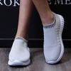 Women Shoes New Lightweight Fashionable Mesh Knit Exercise Flat Shoes Outdoor Shopping Park Walking One Foot Trendy Leisureshoes