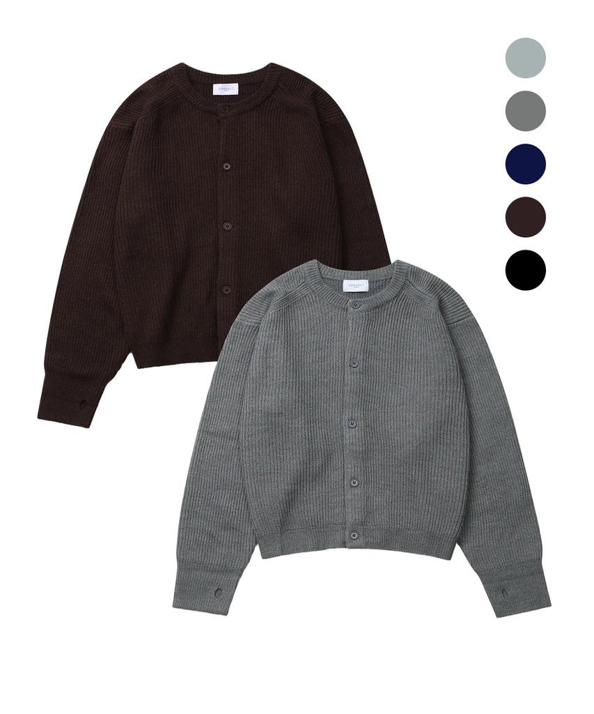 Connect Kinloch Fingerhole Wool Round Knit Cardigan (5 Colors)