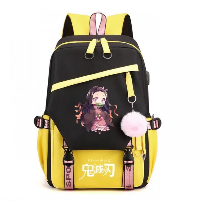Plecak Tematyczny Anime dla Nastolatków i Studentów Duża Pojemność Torba na Laptop z Portem USB Tkanina Oxford