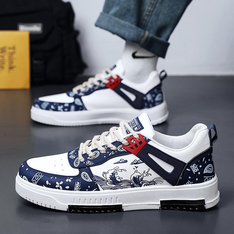 Large Size Men's Shoes Casual Shoes Flat Baseplate Shoes Summer New Versatile Sports Shoes Men's Walking Shoes Leather Shoes Canvas Shoes